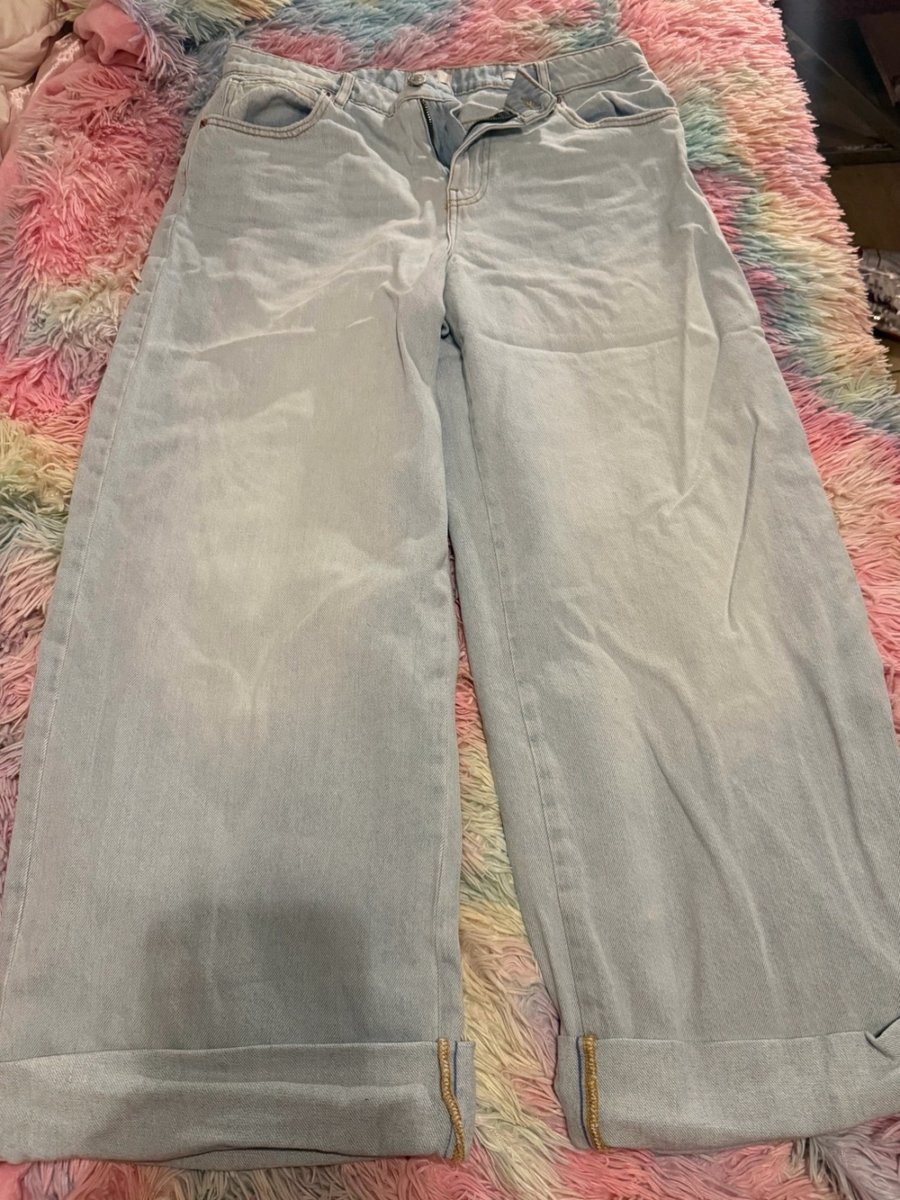 Forever 21 Light Blue Wide-Leg Women's Jeans - Flare Style